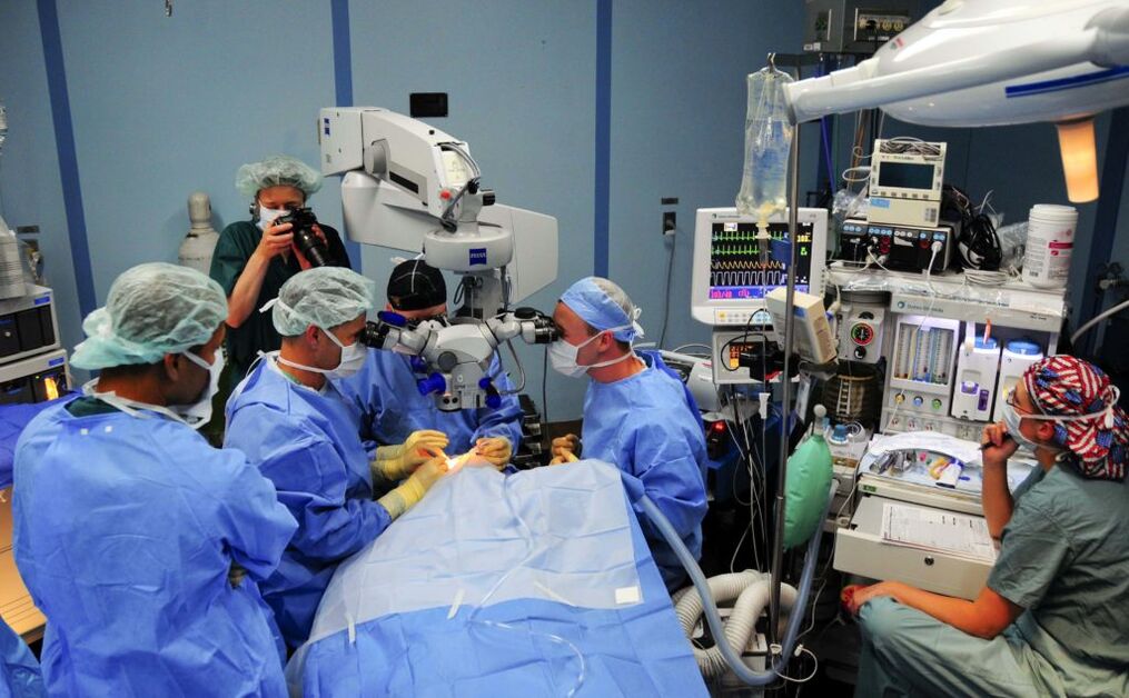 Chirurgie Chirurgen zur Wiederherstellung des Sehens